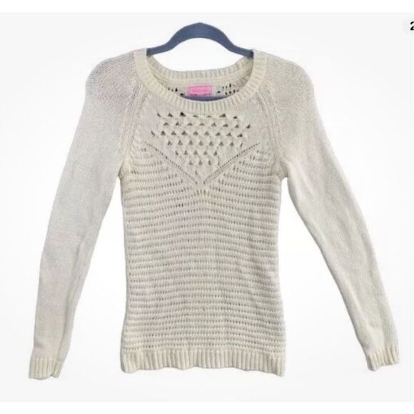 Lilly Pulitzer White Open Knit Long Sleeve Sweater, Small. Preppy, oldmoney, coa - Picture 2 of 12